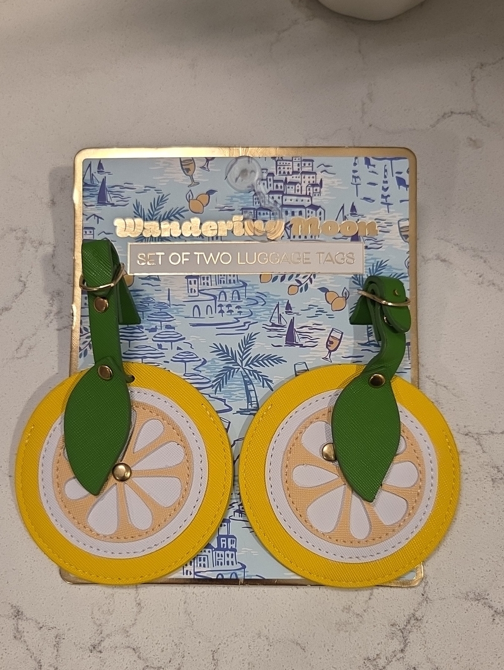 Lemon Slice Luggage Tags Set of 2 - Yellow